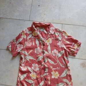 TOMMY BAHAMA Vntg Women's Silk Camp Shirt S EUC
